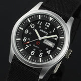 INFANTRY Mens Watches Relojes Hombre Luminous Watches New Date Day Police Black G10 Nylon Fabric Strap Quartz Watches