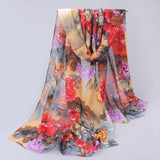 India hot sale new women for 4 seasons scarves polka velvet chiffon bohemia flower fashion summer