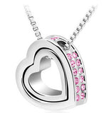 Heart Crystal Necklaces & Pendants 18K Gold And Silver Plated Jewellery & Jewerly 2016 Necklace Women Fashion Jewelry