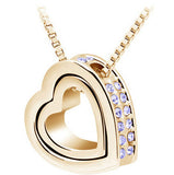 Heart Crystal Necklaces & Pendants 18K Gold And Silver Plated Jewellery & Jewerly 2016 Necklace Women Fashion Jewelry