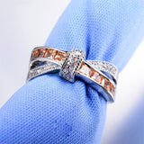 Female Champagne Ring Fashion White Gold Filled Jewelry Vintage Wedding Rings For Women Birthday Stone Gifts