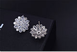 Female Snowflake Stud Earring 100% Real 925 Sterling Silver Jewelry High Quality AAA Zircon Double Earrings For Women
