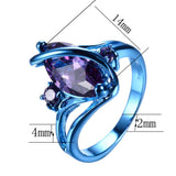 Fashion Male Female Blue Gold Ring Purple Ring Punk American Style Vintage Party Wedding Rings