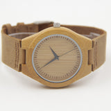 Fashion Men's Watches Bamboo Wood Wooden Watch Genuine Leather Band
