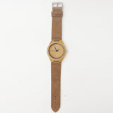 Fashion Men's Watches Bamboo Wood Wooden Watch Genuine Leather Band