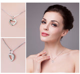 JeweryPalace Heart Love Wedding Engagement Pendant Neckalaces 43cm 925 Sterling Silver Fine Jewelry Necklace Chain For Women