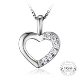 JeweryPalace Heart Love Wedding Engagement Pendant Neckalaces 43cm 925 Sterling Silver Fine Jewelry Necklace Chain For Women