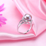 real pearl ring for women classic 18k white gold plated jewelry hot selling 925 sterling silver ring