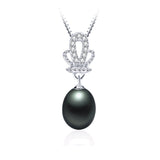 sterling-silver-jewelry Top Quality Genuine Freshwater Pearl Jewelry Necklace pendant for women 45cm chain 