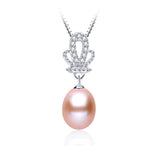 sterling-silver-jewelry Top Quality Genuine Freshwater Pearl Jewelry Necklace pendant for women 45cm chain