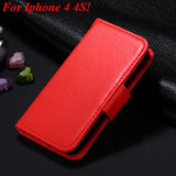 Photo Frame Flip PU Leather Cover Case For Iphone 5 5S 5G 4 4s 4g Carry Wallet With ID Credit Card Slots Stand Holder