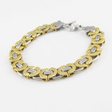 Length 21.5 cm Wide 11mm Fashion Men's Jewelry Stainless Steel Silver/Gold Byzantine Bracelet