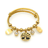 Life Tree Bracelet Charm Tree Resin cabochon Crystal Bracelet 18K Gold Bracelets & Bangles Fashion Women Jewelry