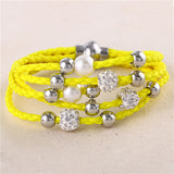 Lovely big European and American fashion leather bracelet female jewelry simple temperament tide