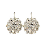 Fashion rhinestone flower shaped rose red crystal earrings for women party shamballa boho earrings