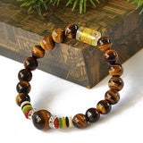 Lucky mantra prayer beads bracelets natural Tiger Eye stone Gem Bracelet men bracelet Christmas gift bracelets jewelry