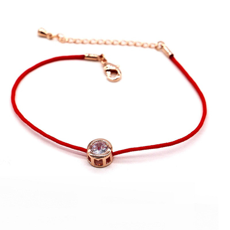 Lucky zircon red string chain bracelet 2016 new bijoux simple bracelets for women hot selling classic jewelry