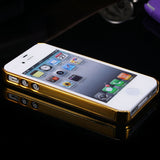 Luxury Gold PU Leather Case for iPhone 5 5S 5G / 4 4S 4G Sheep Grid Pattern Lattice Back Skin Cover For Phone