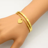 Luxury Jewelry Brand Pulseira Stainless Steel Bracelet & Bangle 18K Gold Plated Heart Love Tag Bracelet Jewelry For Women