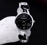 Luxury Women bangle watches quartz fashion bracelet watch crystal stainless steel brand xinhua round dial wristwatch