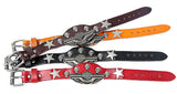 Luxury design ! Genuine leather wrap evil bracelet for women men multicolor wide skull charm men's bracelets