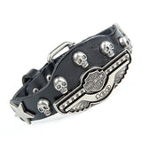 Luxury design ! Genuine leather wrap evil bracelet for women men multicolor wide skull charm men's bracelets