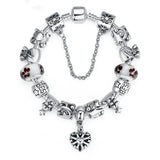 Luxury Silver Charm Bracelets & Bangle for Women With High Quality Murano Glass Beads DIY Christmas Gift