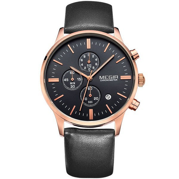 MEGIR Chronograph 6 Hands 24 Hours Function Men Sports Watches Top Brand Military Watch Waterproof Watch