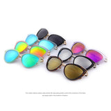 Fashion Women Cat Eye Sunglasses Oval Alloy Frame Mirror Lens Brand Designer Sunglasses Oculos de sol UV400