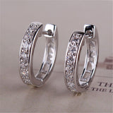 Earrings for Women White Crystals AAA Cubic Zirconia Hoop Earrings Women's Fashion Jewelry