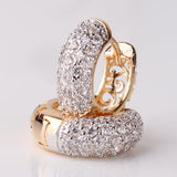 Charming Women Earings Fashion Round White Topaz Ladies Party Shinning Huggie Hoop Earing Hot Sale Brinco Earrings
