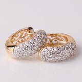 Charming Women Earings Fashion Round White Topaz Ladies Party Shinning Huggie Hoop Earing Hot Sale Brinco Earrings