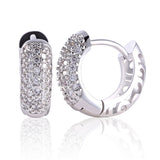 Charming Women Earings Fashion Round White Topaz Ladies Party Shinning Huggie Hoop Earing Hot Sale Brinco Earrings