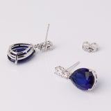 Engagement Earrings for Women Silver Plating AAA Cubic Zircon Crystal Drop Dangle Earings
