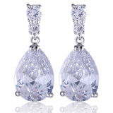 Engagement Earrings for Women Silver Plating AAA Cubic Zircon Crystal Drop Dangle Earings 