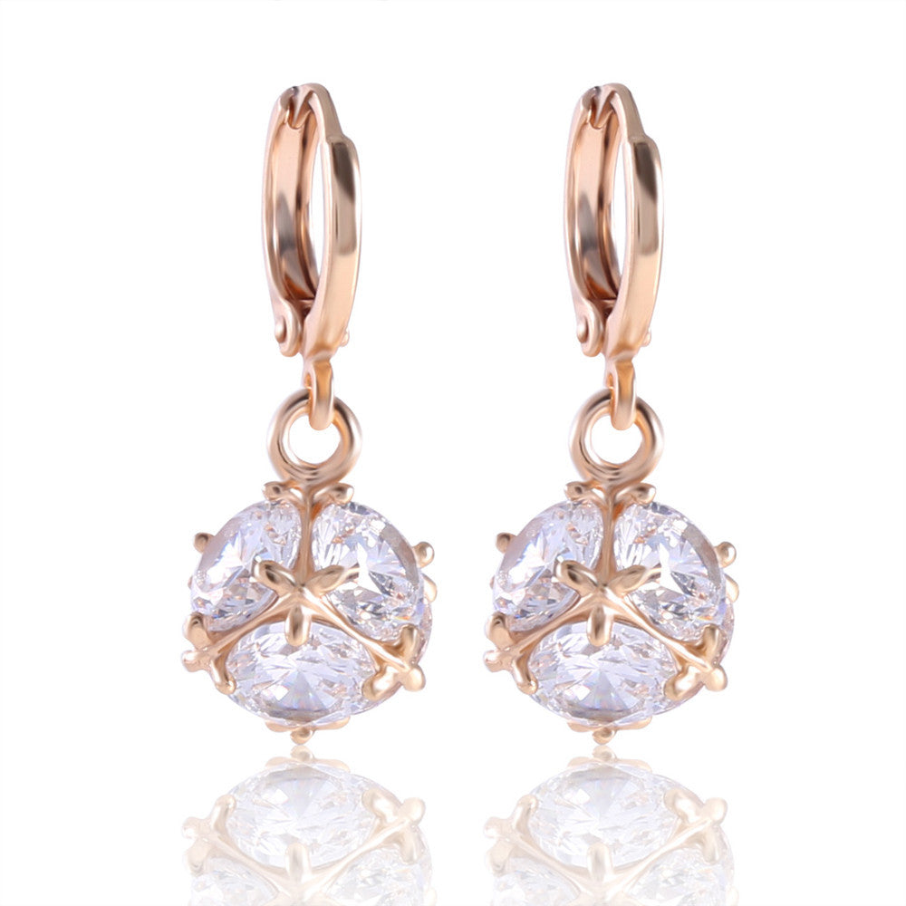 Fashion Dangle Earring for Women/Girls Earrings Fashion Silver/ Gold Plated Wedding Jewelry White Zircon Earring