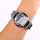 Cosplay Attack on Titan black bracelets fashion anime Punk bangles fashion gifts