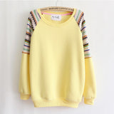 Mix color knitted embroidery sleeve high quality fleece inside winter women's hoodies warm sweatshirts