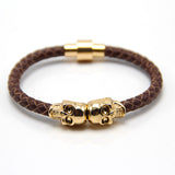 Man Women Bracelet for Man Women Jewelry Punk Genuine Leather Skull Bracelet for Man Women