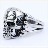 Man's Ring Gothic Men's Skull Flower Biker Zinc alloy Ring Man fashion rings