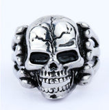 Man's Ring Gothic Men's Skull Flower Biker Zinc alloy Ring Man fashion rings