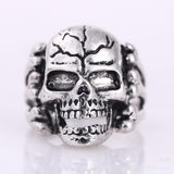 Man's Ring Gothic Men's Skull Flower Biker Zinc alloy Ring Man fashion rings