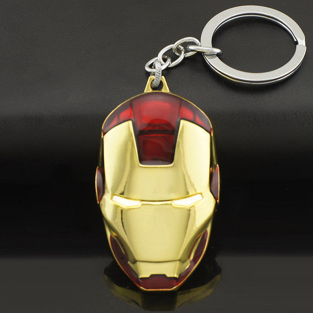 Marvel Comics Super Hero Avengers Iron Man Mask Metal KeyRings Key Chains Purse Bag Buckle Key Holder Accessories Keychains