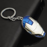 Marvel Comics Super Hero Avengers Iron Man Mask Metal KeyRings Key Chains Purse Bag Buckle Key Holder Accessories Gift 