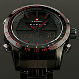 Men Watches NAVIFORCE 9024 Luxury Brand Full Steel Quartz Clock Digital LED Watch Army Military Sport Watch