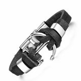 Men's Anchor Bracelet&Bangle Male Multilayer Accessories Homme Jewelry Black Color Leather Bracelets Valentine's Day Gift