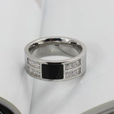 Men's Ring Jewelry Stainless Steel Beauty Crystal Mens Ring With CZ Stone Male Cool Party Jewelry