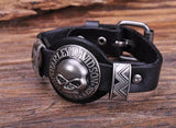 Men Bracelet Jewelry Cool Skull Wristband Bracelet for Women Punk Rock Genuine Leather Bracelets