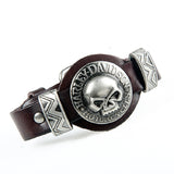 Men Bracelet Jewelry Cool Skull Wristband Bracelet for Women Punk Rock Genuine Leather Bracelets