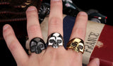 Men's Fashion Punk Black/Silver/Gold Alien Skull Rings Man 316L Stanless Steel Fashion Jewelry